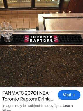 Toronto Raptors Bar Rail Mat - NBA Licensed Bar Mat